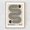Bauhaus Black Stripes Narrow Oak Frame
