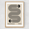 Bauhaus Black Stripes Medium Oak Frame