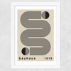 Bauhaus Black Stripes Wide White Frame