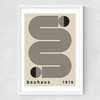 Bauhaus Black Stripes Medium White Frame