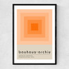 Bauhaus Orange Squares Narrow Black Frame