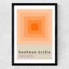 Bauhaus Orange Squares Medium Black Frame