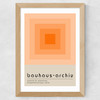 Bauhaus Orange Squares Wide Oak Frame