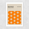Bauhaus Orange Curves Unframed Print