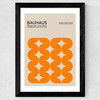 Bauhaus Orange Curves Wide Black Frame