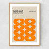 Bauhaus Orange Curves Narrow Oak Frame