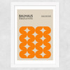 Bauhaus Orange Curves Wide White Frame