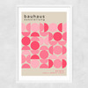 Bauhaus Pink Semi Circles Narrow White Frame