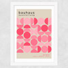 Bauhaus Pink Semi Circles Wide White Frame