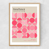 Bauhaus Pink Semi Circles Narrow Oak Frame