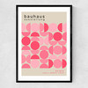 Bauhaus Pink Semi Circles Narrow Black Frame