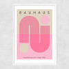 Bauhaus Pink Curve Narrow White Frame