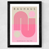 Bauhaus Pink Curve Wide Black Frame