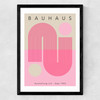 Bauhaus Pink Curve Medium Black Frame