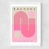 Bauhaus Pink Curve Medium White Frame