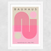 Bauhaus Pink Curve Wide White Frame