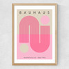 Bauhaus Pink Curve Medium Oak Frame