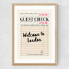 London Guest Check Medium Oak Frame