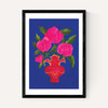 Blue Floral Vase