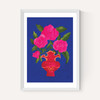 Blue Floral Vase