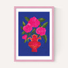 Blue Floral Vase