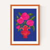 Blue Floral Vase