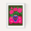Bright Pink Floral Vase