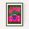 Bright Pink Floral Vase