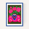 Bright Pink Floral Vase