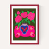 Bright Pink Floral Vase
