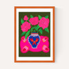 Bright Pink Floral Vase