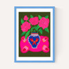 Bright Pink Floral Vase