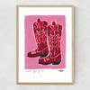 Cowboy Boots Narrow Oak Frame