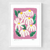 Daisies Flower Medium White Frame