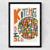 Retro Kitchen Disco Medium Black Frame