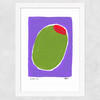 Big Olive Wide White Frame