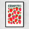 Strawberries Narrow Black Frame