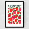 Strawberries Medium Black Frame