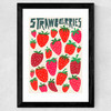 Strawberries Wide Black Frame
