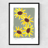 Summer Sunflowers Narrow Black Frame