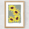Summer Sunflowers Wide Oak Frame