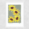 Summer Sunflowers Narrow White Frame