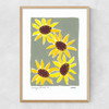 Summer Sunflowers Narrow Oak Frame