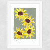 Summer Sunflowers Wide White Frame