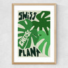 Swiss Cheese Plant Medium Oak Frame