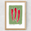 Three Chillis Wide Oak Frame