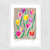 Tulip Field Narrow White Frame