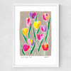 Tulip Field Medium White Frame