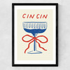 Cin Cin Red Bow Medium Black Frame