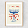 Cin Cin Red Bow Narrow Oak Frame